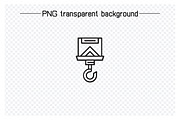 Pulley Crane Hook Icons Set, an Outline Icon by Designfour (Thumbnail 6 of 7)