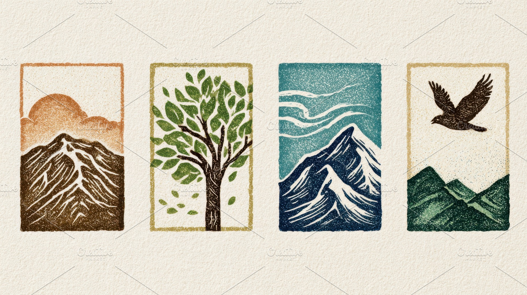 Natures art: mountains, trees, a Photo by Beautiful things