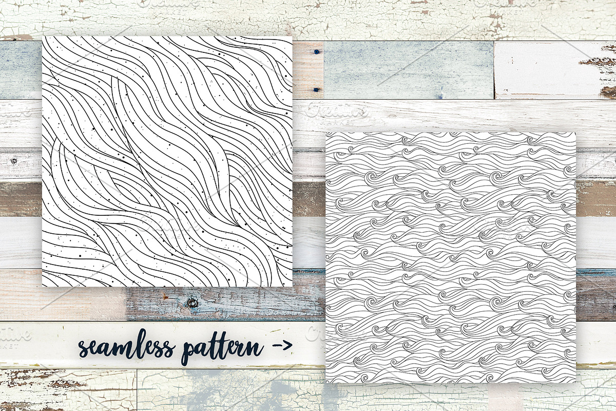 Waves (black and white), a Pattern Graphic by Marina Demidova (Photo 3 of 4)