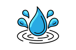 Water drops icon., a Solid Icon by incomible