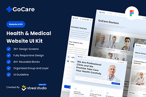 Gocare Health Medical Website UI Kit, a Templates & Theme by Streal Creative