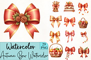 Autumn Bow Watercolor Clipart, an Illustration by CrexoraLab (Thumbnail 4 of 5)