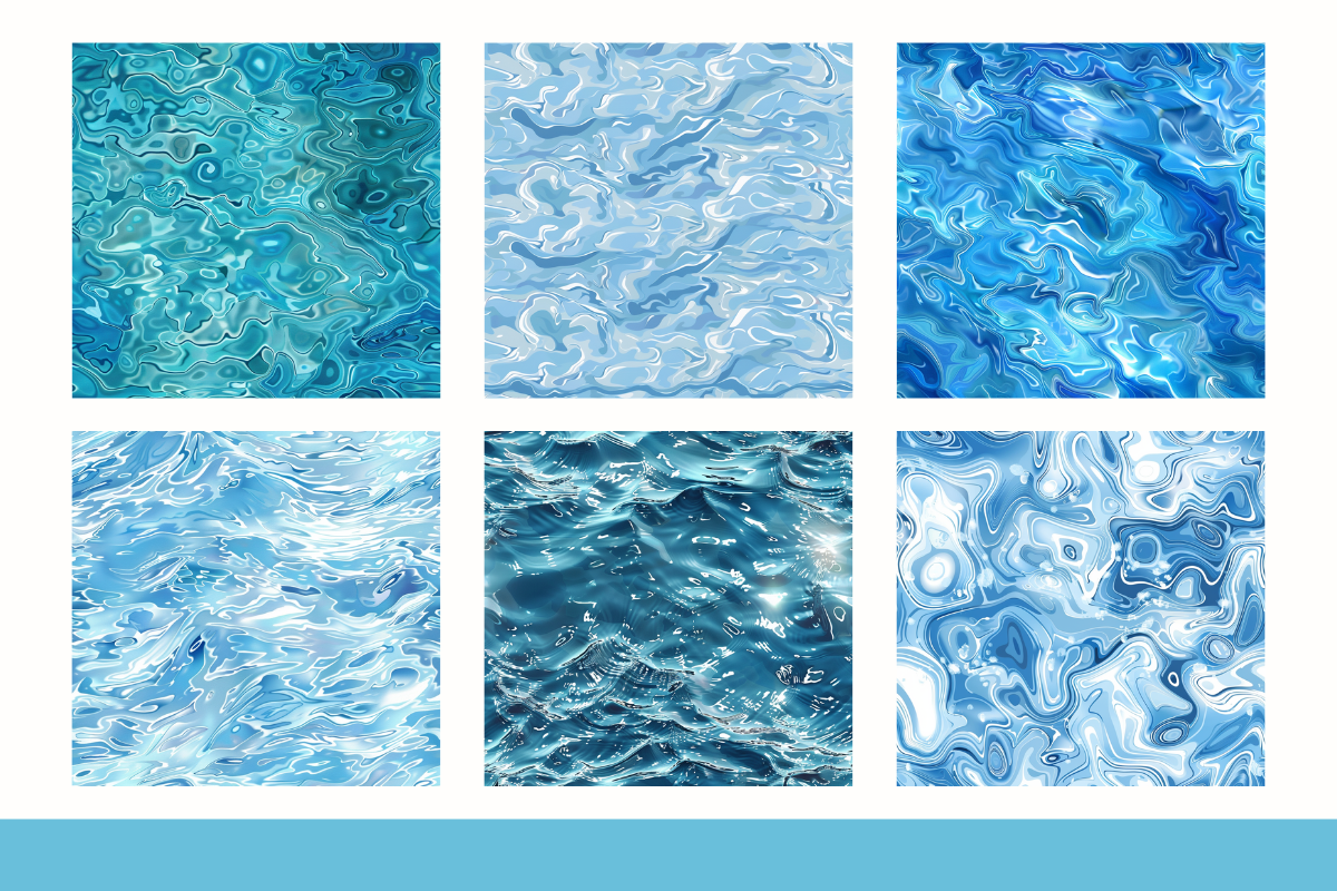 Water Pattern Texture Digital Paper, a Pattern Graphic by Paper Artsthetics (Photo 4 of 6)