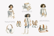 Winter watercolor clipart set, a Decorative Illustration by Patishop Art (Thumbnail 7 of 10)