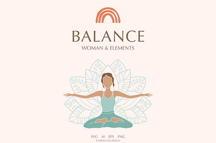 Balance - abstract woman & elements