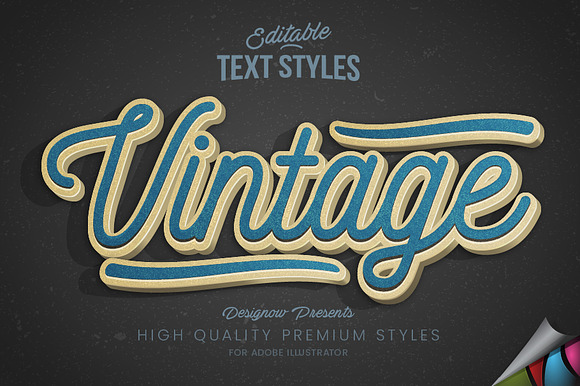 Blue Vintage Text Style preview 3
