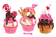 Cake, cupcakes, donuts, vector icons, an Icon by Allevinatis Studio (Thumbnail 2 of 9)