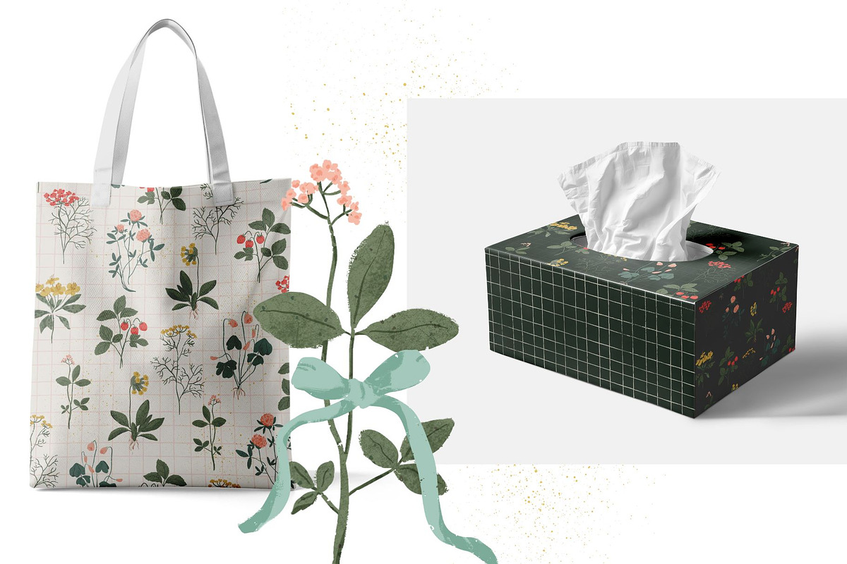 Cottage Garden. Floral & bows, a Pattern Graphic by PaperJamLab (Photo 4 of 13)