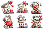 Valentins Day Birthday Party Teddy, an Illustration by Pixels.Craft (Thumbnail 2 of 5)