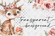 Woodland Animals Clipart Watercolor, an Illustration by BigCakeBee (Thumbnail 5 of 7)