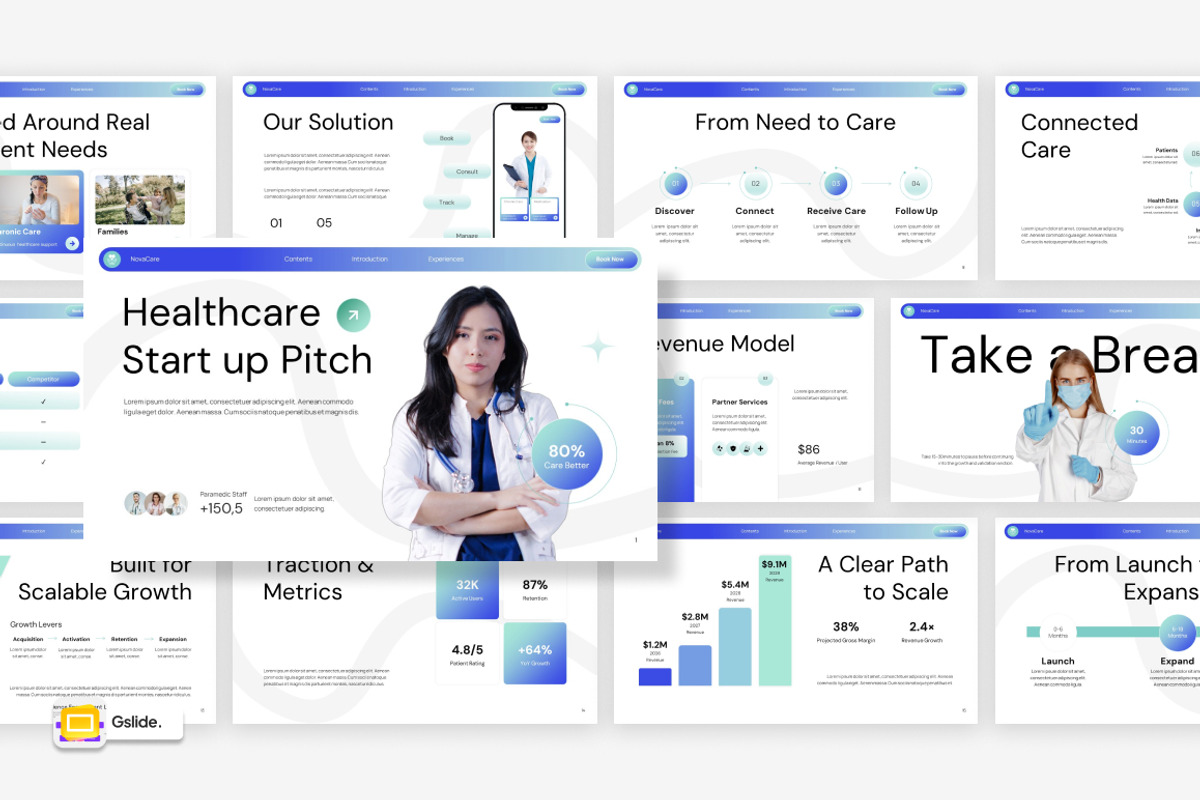 Healthcare Startup Pitch, a Presentation Template by Loin Studio (Photo 1 of 4)