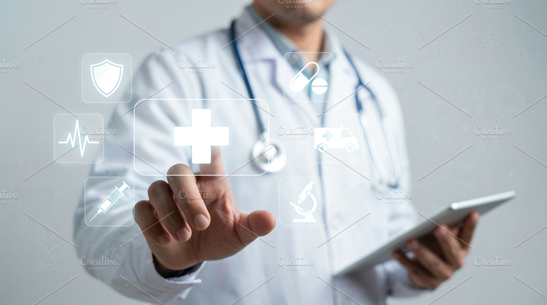 medicine doctor, virtual interface, a Health & Medical Photo by itakdalee
