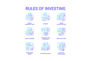 Rules of investing blue gradient, an Icon by IMG Visuals