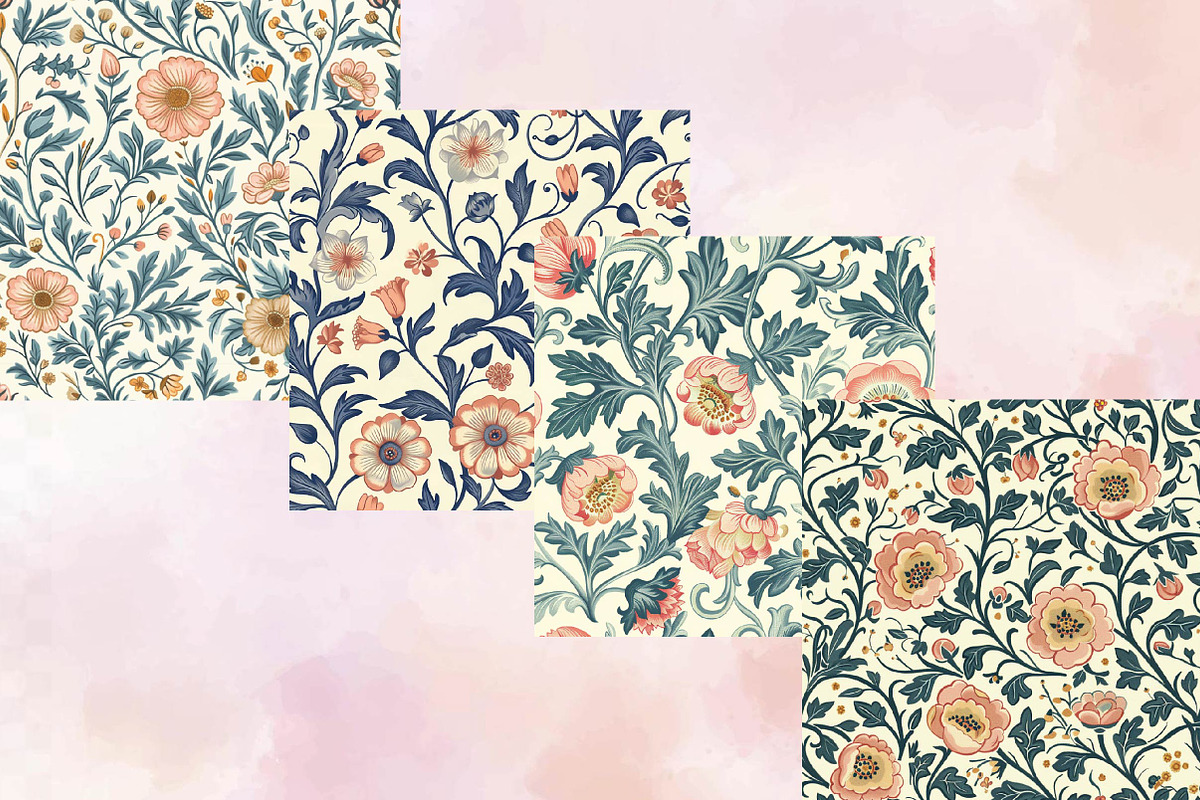 Vintage William Morris Style Floral, a Pattern Graphic by SVGArt (Photo 2 of 9)