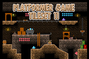 Platformer Game Tile Set 11, an Illustration by pzUH (Thumbnail 1 of 3)
