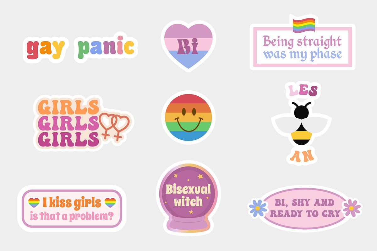 Pride Gay LGBTQ sticker pack vector, an Object Graphic by yabluko_draws (Photo 2 of 5)