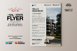 Real Estate Agent Intro letter, a Flyer Template by Prapti Design