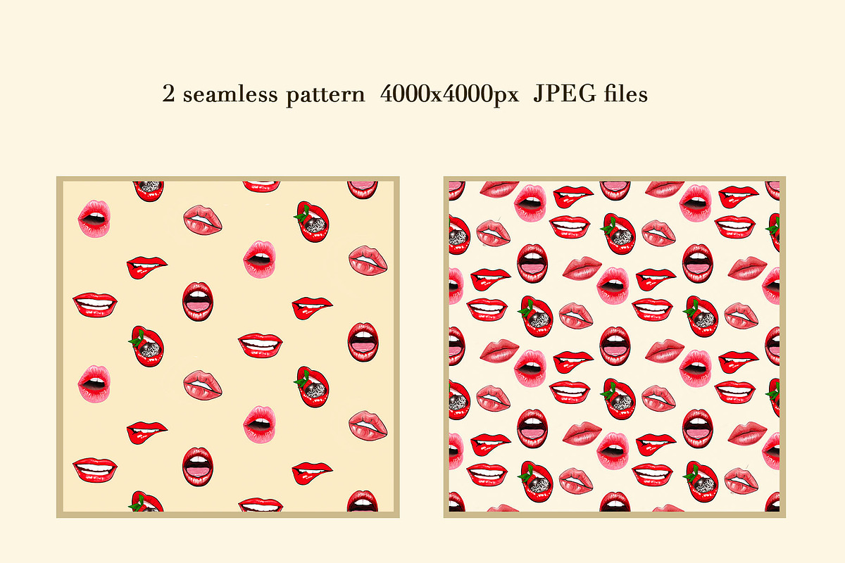 Sexy Red Lips Clipart – PNG Set, a Decorative Illustration by NatArt (Photo 8 of 15)