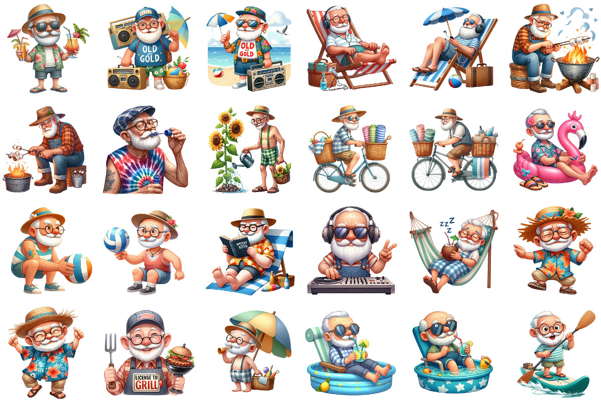 Funny Summer Grandpa Sublimation Cli, an Illustration by Sublimation Artist (Photo 2 of 6)
