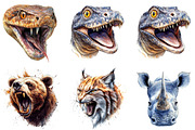 Aggressive Animals Head Clipart, an Illustration by DreamArtGraphic (Thumbnail 4 of 6)