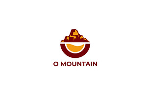 Letter O Mountain Vector Template