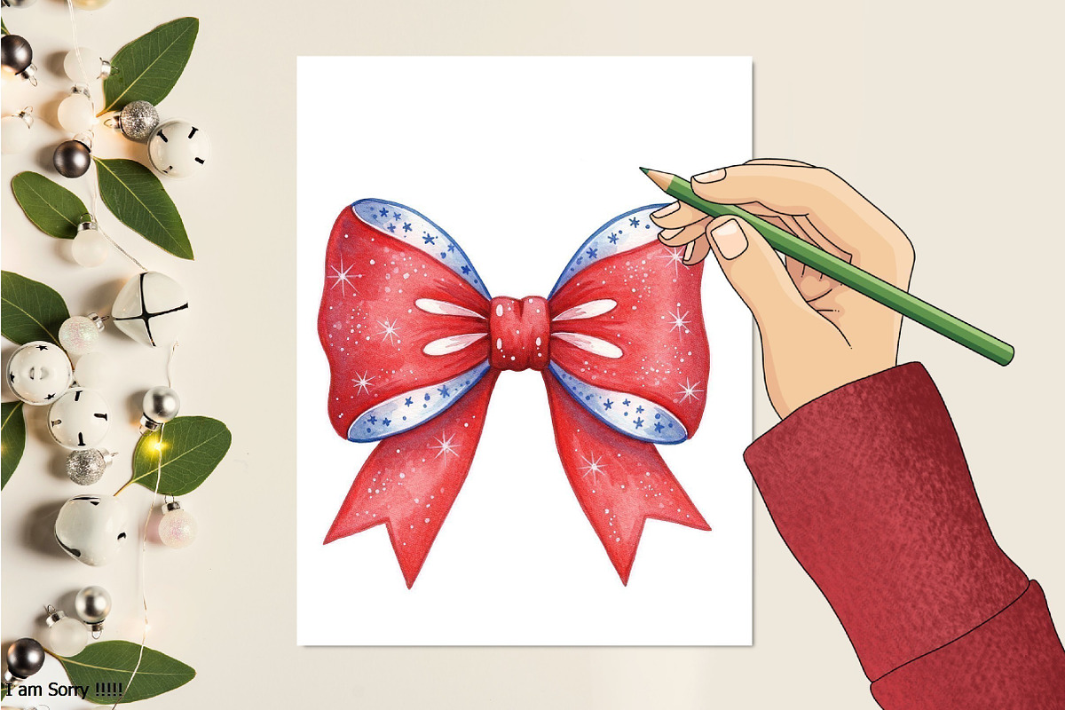 4th of July Bow Clipart, a Decorative Illustration by RobertsArt (Photo 6 of 6)