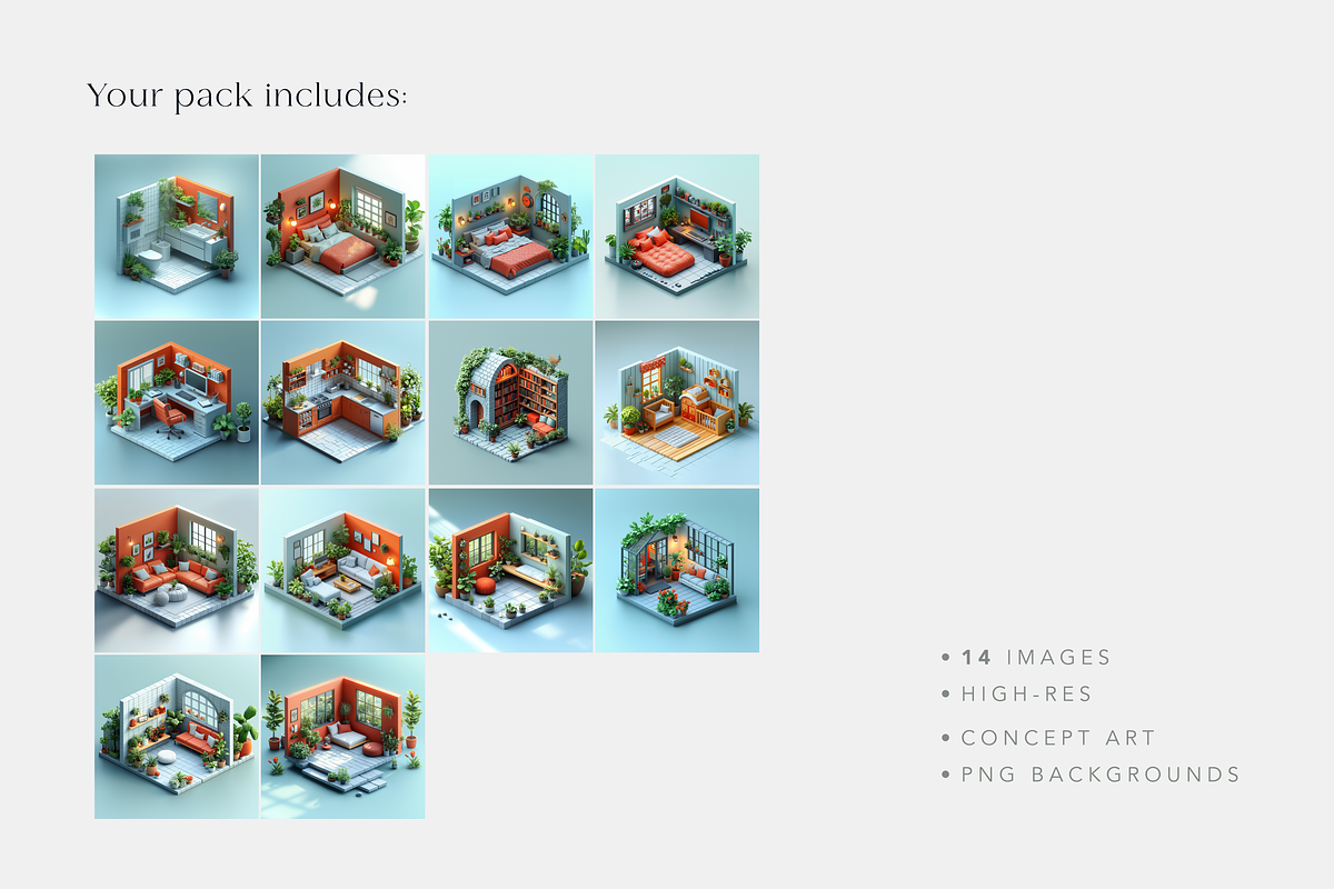 Isometric House Rooms, a Decorative Illustration by Picturesque Stories (Photo 6 of 6)