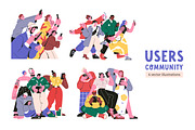 People with phones, online users set, a Person Illustration by Good Studio (Thumbnail 1 of 6)