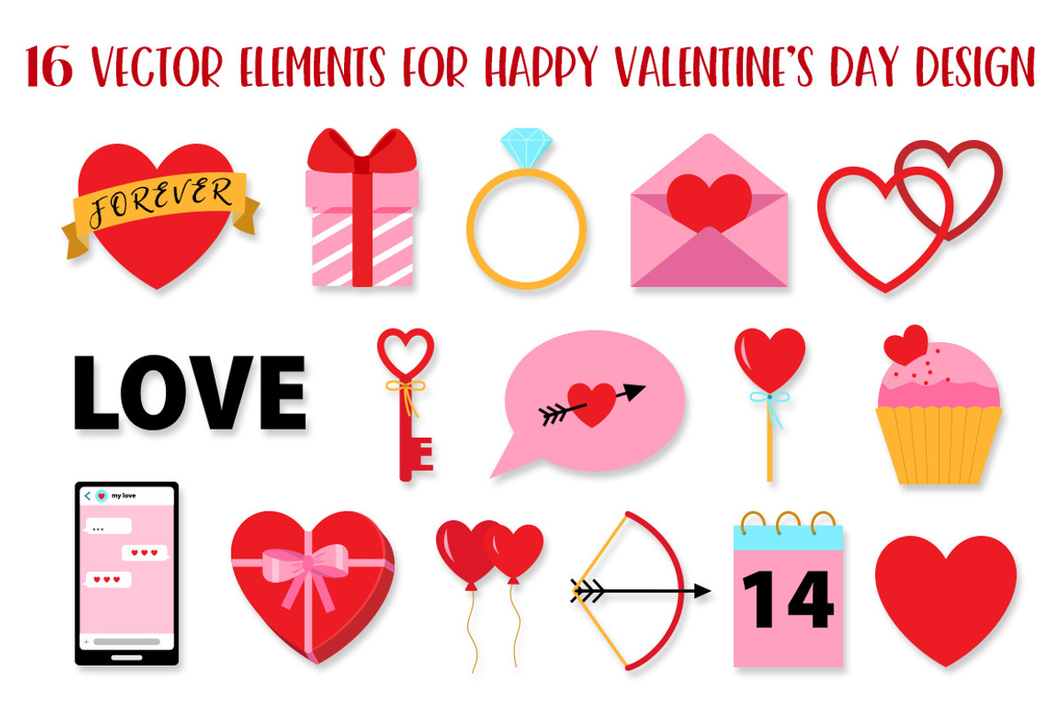 Valentines day icons set love symbol, a Pattern Graphic by Almadrava (Photo 7 of 7)