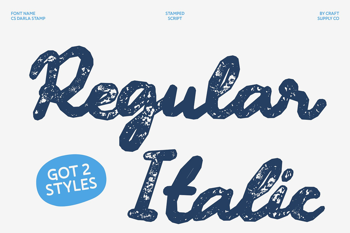 CS Darla Stamp, a Script Font by Craft Supply Co. (Photo 3 of 8)