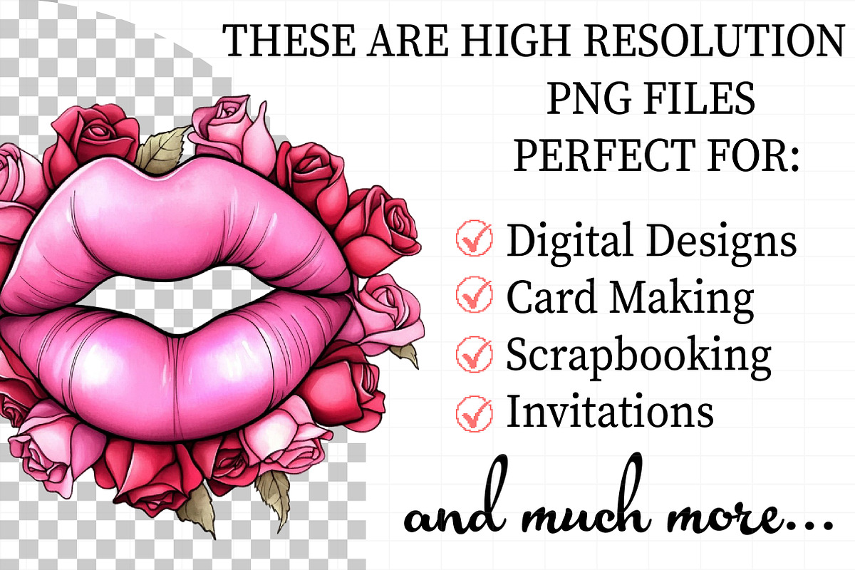 Valentines Day Lips Sublimation Clip, an Illustration by Daily.Designs (Photo 2 of 5)