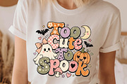Halloween Kawaii Ghost Retro Tshirt, a Seasonal Illustration by SugarCloudStudioArt (Thumbnail 2 of 6)