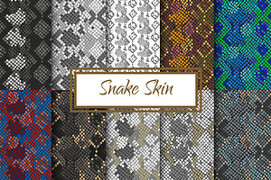 Snake Skin Seamless Pattern Set