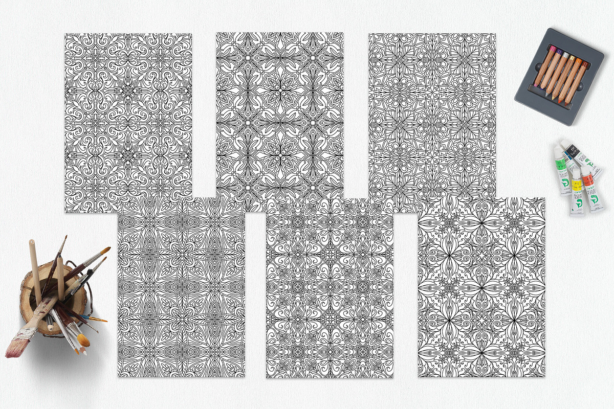 Patterns for coloring PDF,JPG vol-08, a Brochure Template by dnapslvsk (Photo 5 of 6)