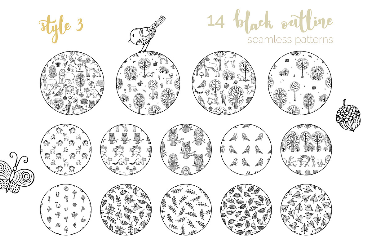 Autumn Woodland Seamless Patterns, a Pattern Graphic by MaljukArt (Photo 9 of 14)