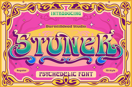 Stuner – Psychedelic Font, a Serif Font by Burntilldead