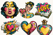 Pop Art Valentine Clipart Set, a Seasonal Illustration by Design Scotch (Thumbnail 9 of 9)