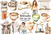 Boho Cafe Core Coffee Clipart, an Illustration by OK Design (Thumbnail 1 of 5)