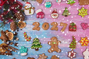 Christmas gingerbread cookies and