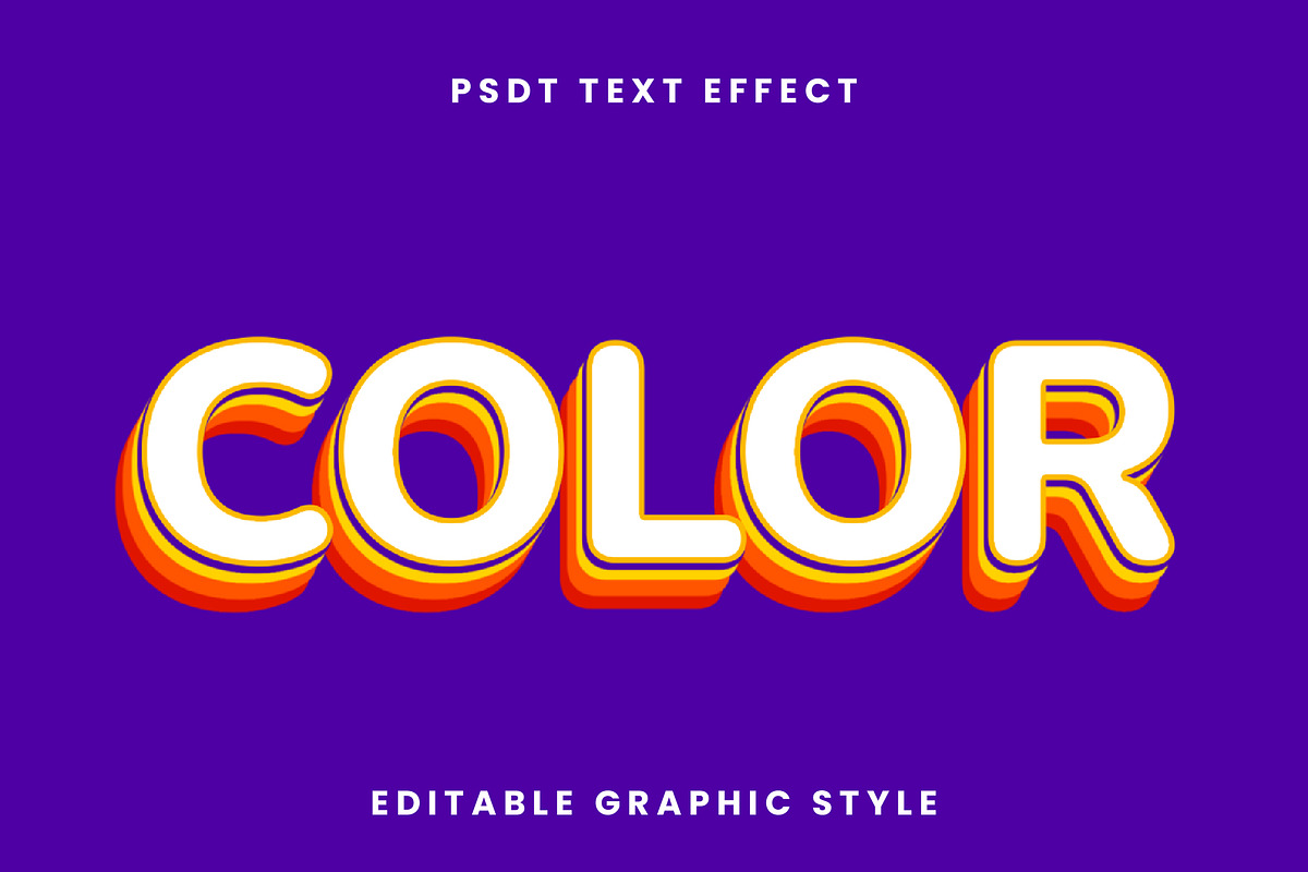 Layered Retro 3D Text Effect