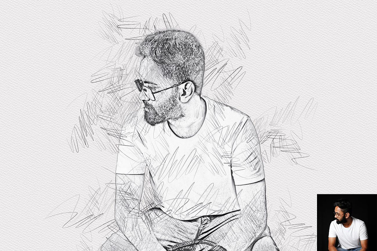 Realistic Pencil Sketch FX Photoshop, an Action Add-On by Studio Retouch (Photo 9 of 14)