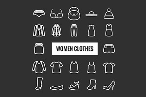 44 Vector Men & Women Clothes Icons