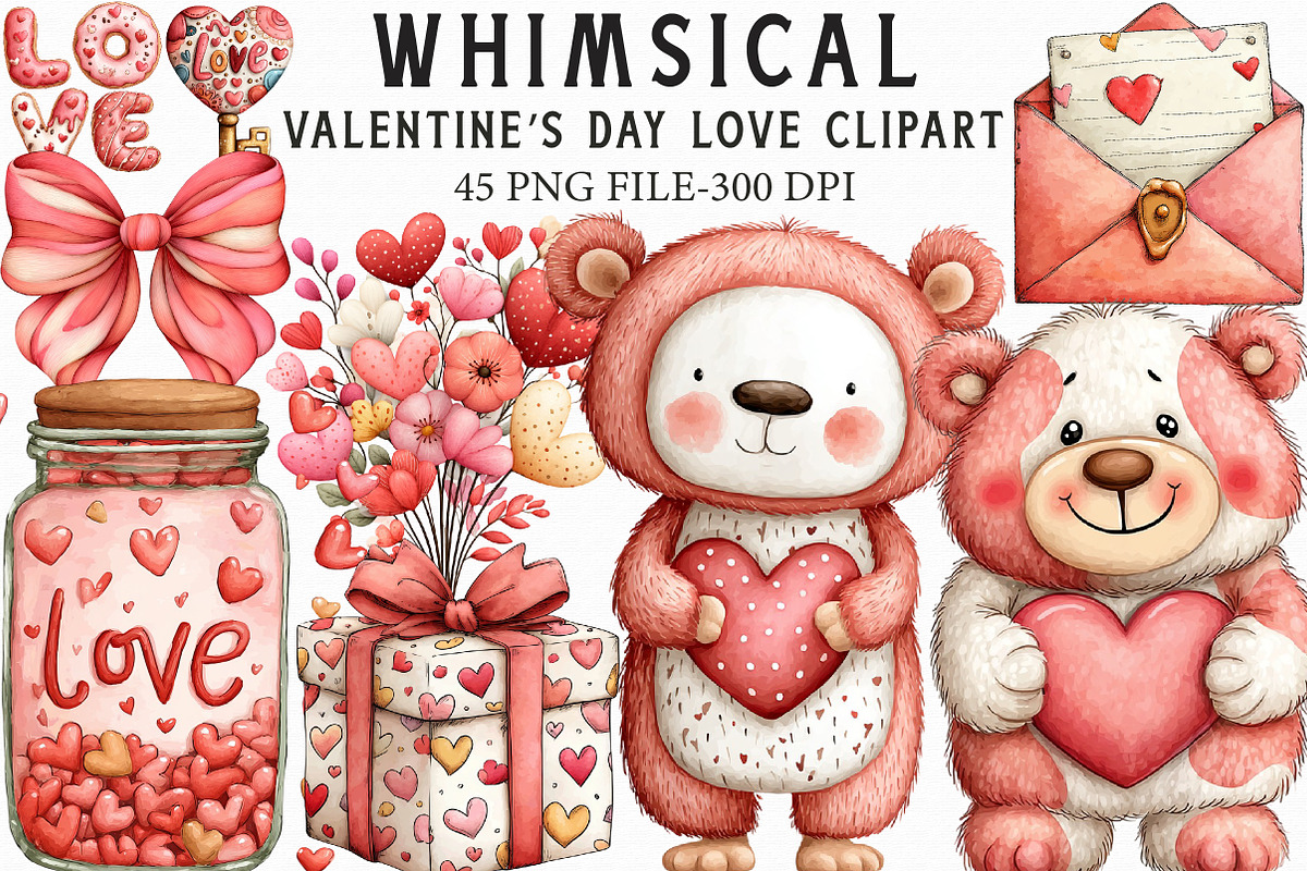 Valentine’s Day Love Clipart, an Illustration by Libby Wishes (Photo 1 of 6)