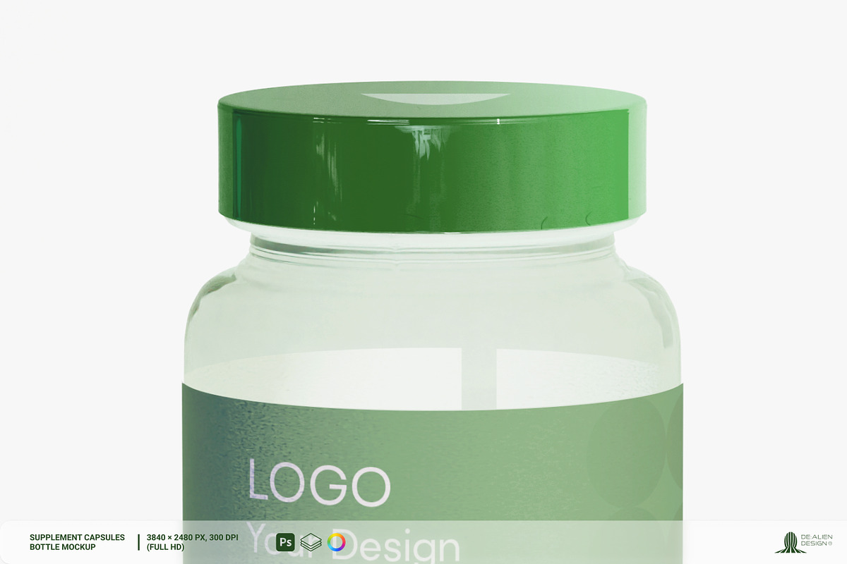 Supplement Capsules Bottle Mockup, a Cups & Container Mockup by De-Alien Design (Photo 2 of 13)