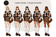 Autumn coffee girls clipart png, an Illustration by Parinaz Wadia Design (Thumbnail 4 of 9)