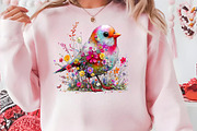 Whimsical Watercolor Birds Clipart, a Seasonal Illustration by CreationArt (Thumbnail 4 of 6)