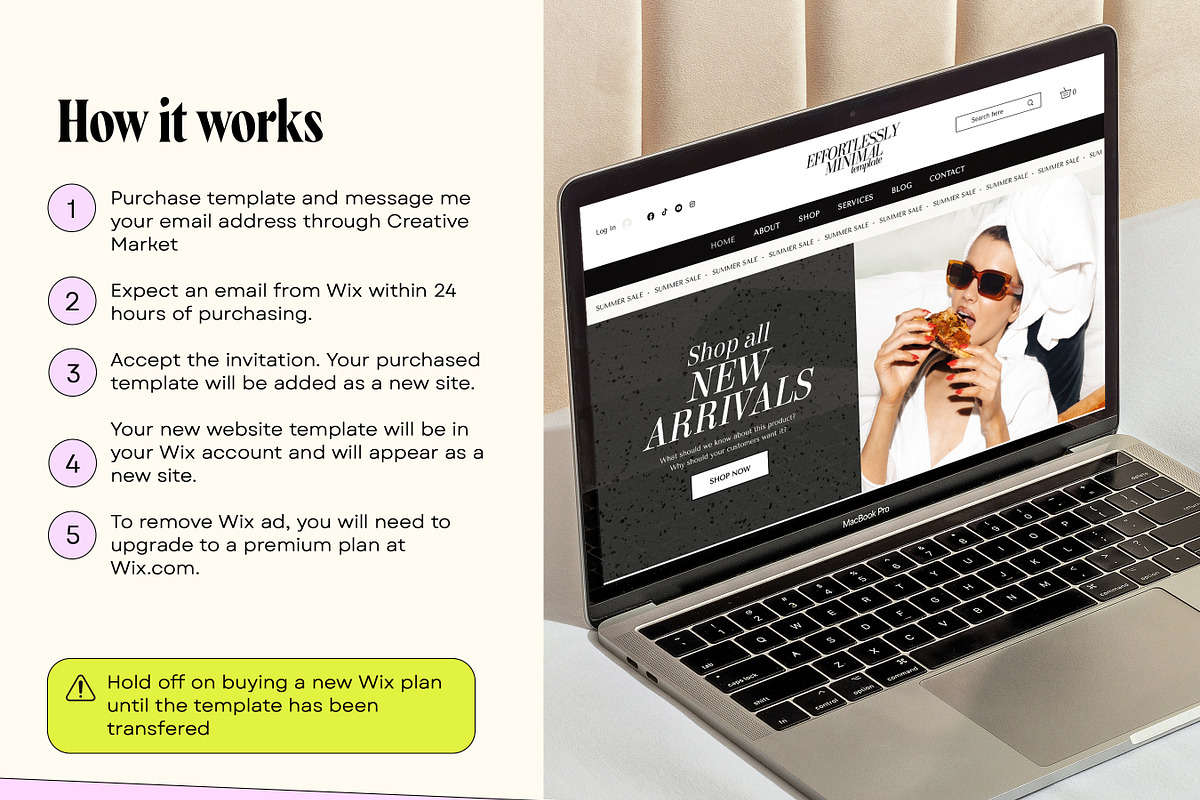 Minimal Ecommerce Website Template, a Wix Template by Template Twist Shop (Photo 5 of 10)