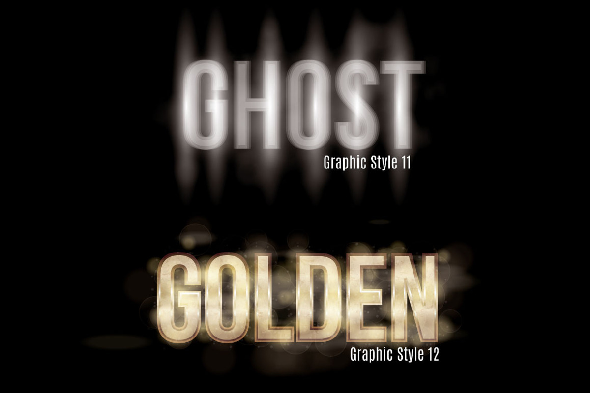 Vector Text Effect Graphic Styles v2, a Layer Style Add-On by Transfuchsian