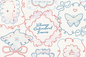 Hand Drawn Whimsy Embroidered Frames