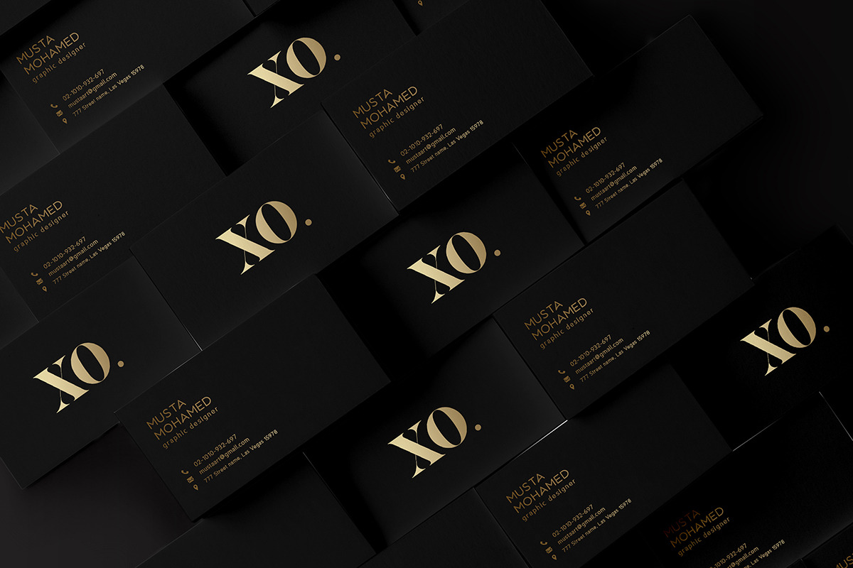 Black x Gold Business Card, a Business Card Template by MustaART (Photo 1 of 2)